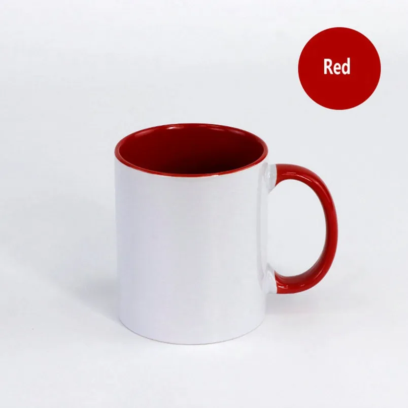 11oz Sublimation Mug with a Coloured Inner and Handle (Grade AA) 36 PIECE - Image 7