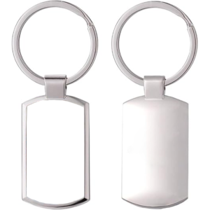 Photo Printed Rectangular Engraved Keychain Double Side Sublimation