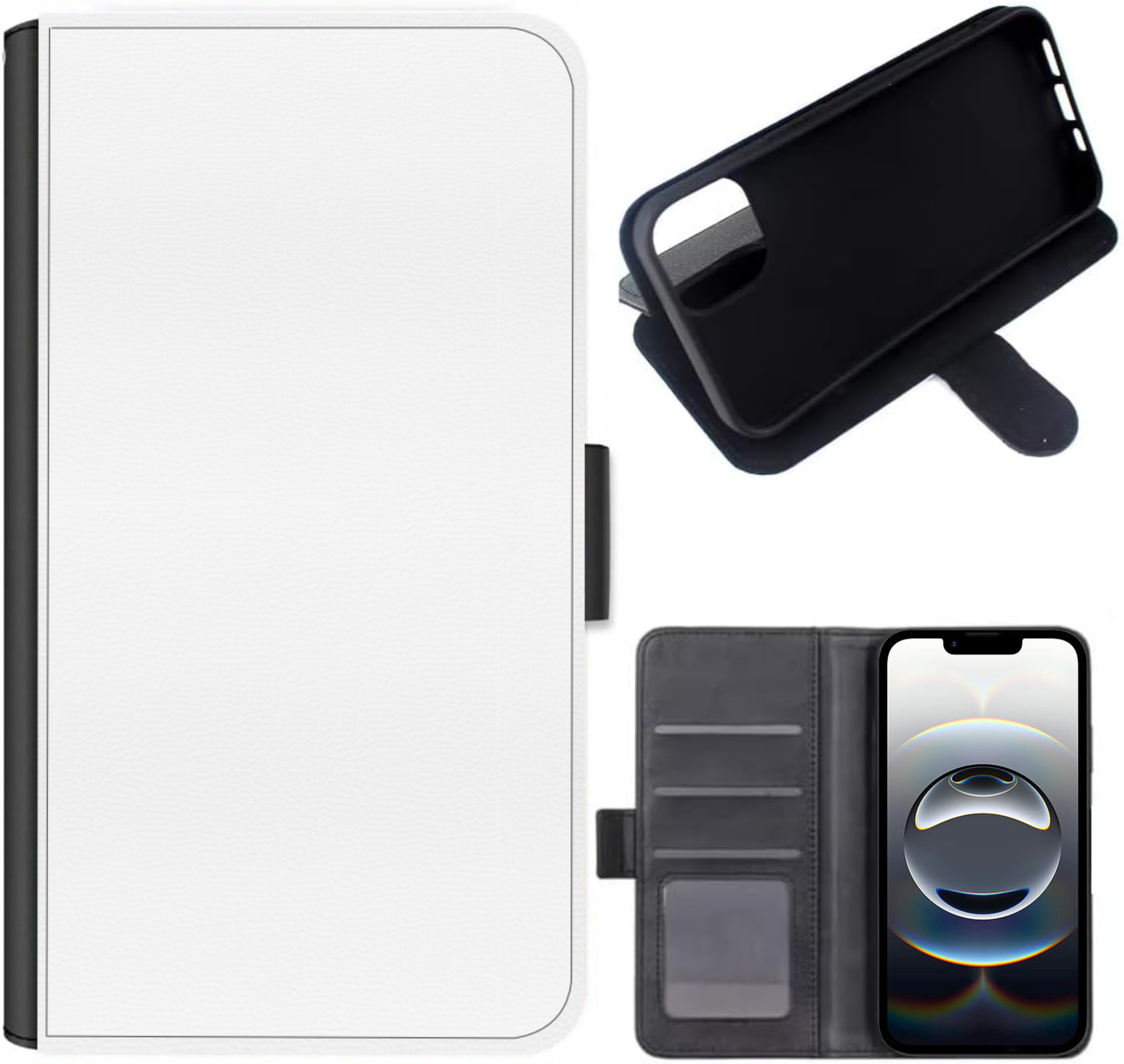 iPhone 13 - PU Leather Sublimation Wallet Magnetic Side Flip Folio Phone Cover With Card Slots