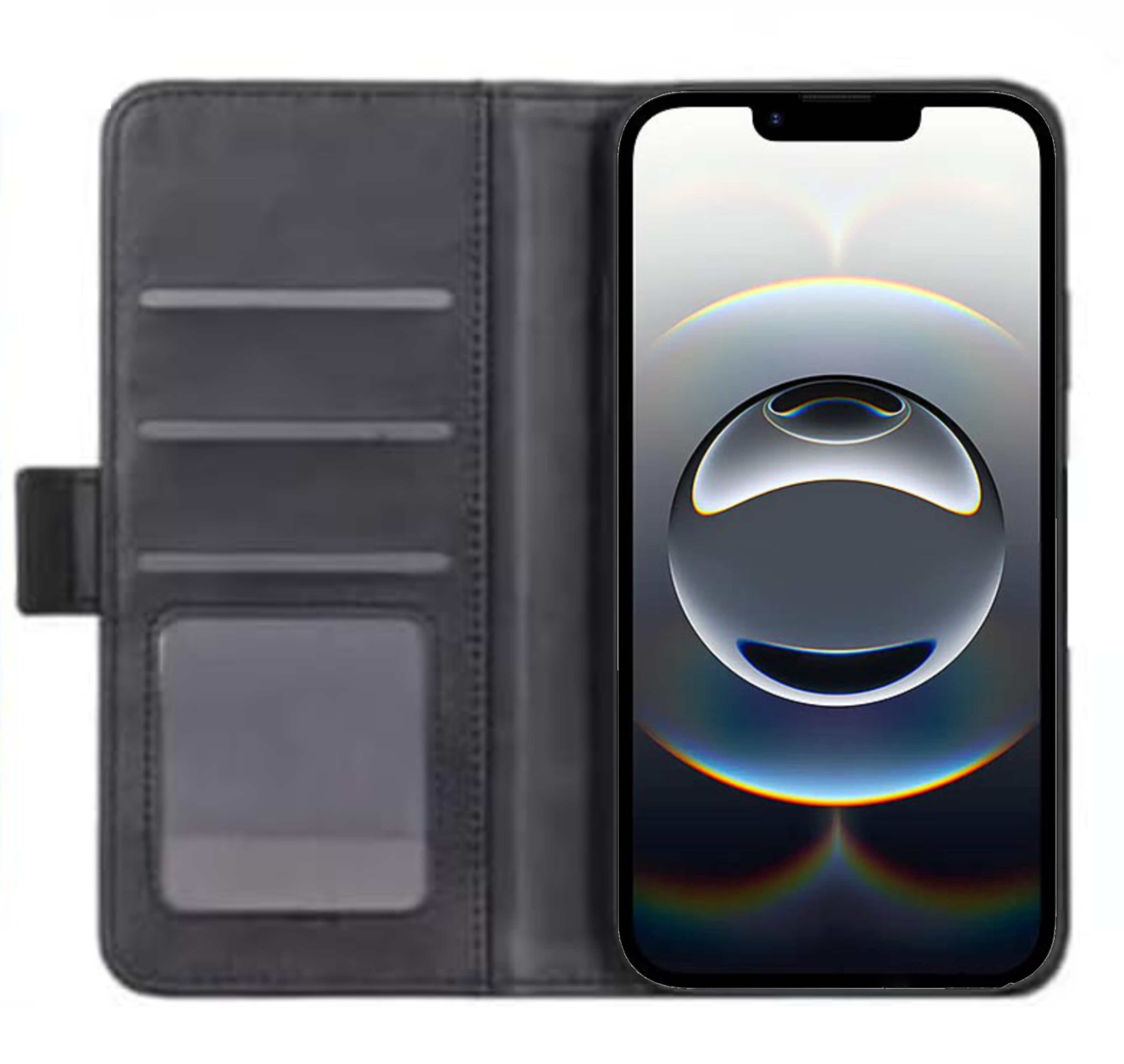 iPhone 13 - PU Leather Sublimation Wallet Magnetic Side Flip Folio Phone Cover With Card Slots - Image 4