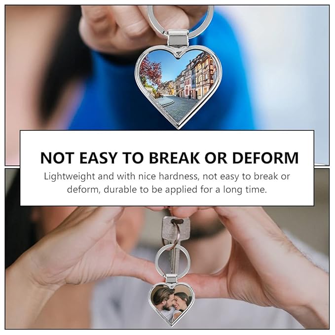 Photo Printed Heart Engraved Keychain One Side Sublimation - Image 5