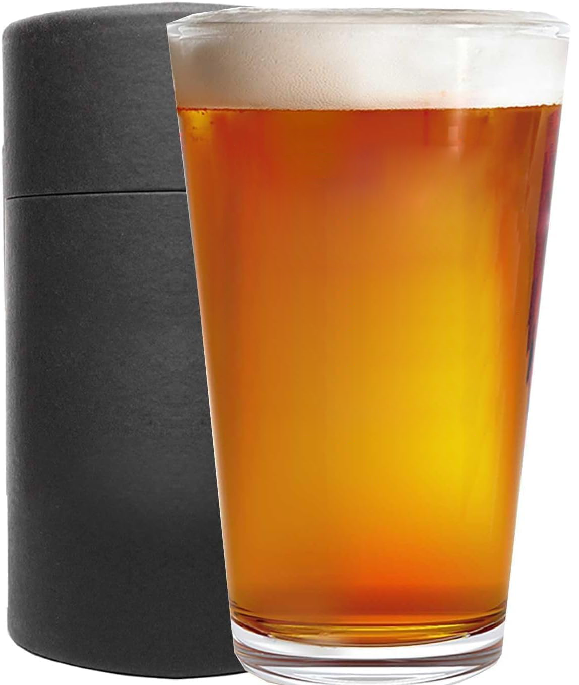 Pint Beer Glass 17oz/500ml Drinking Glass. UV Printable & Engravable (With Black Gift Box)