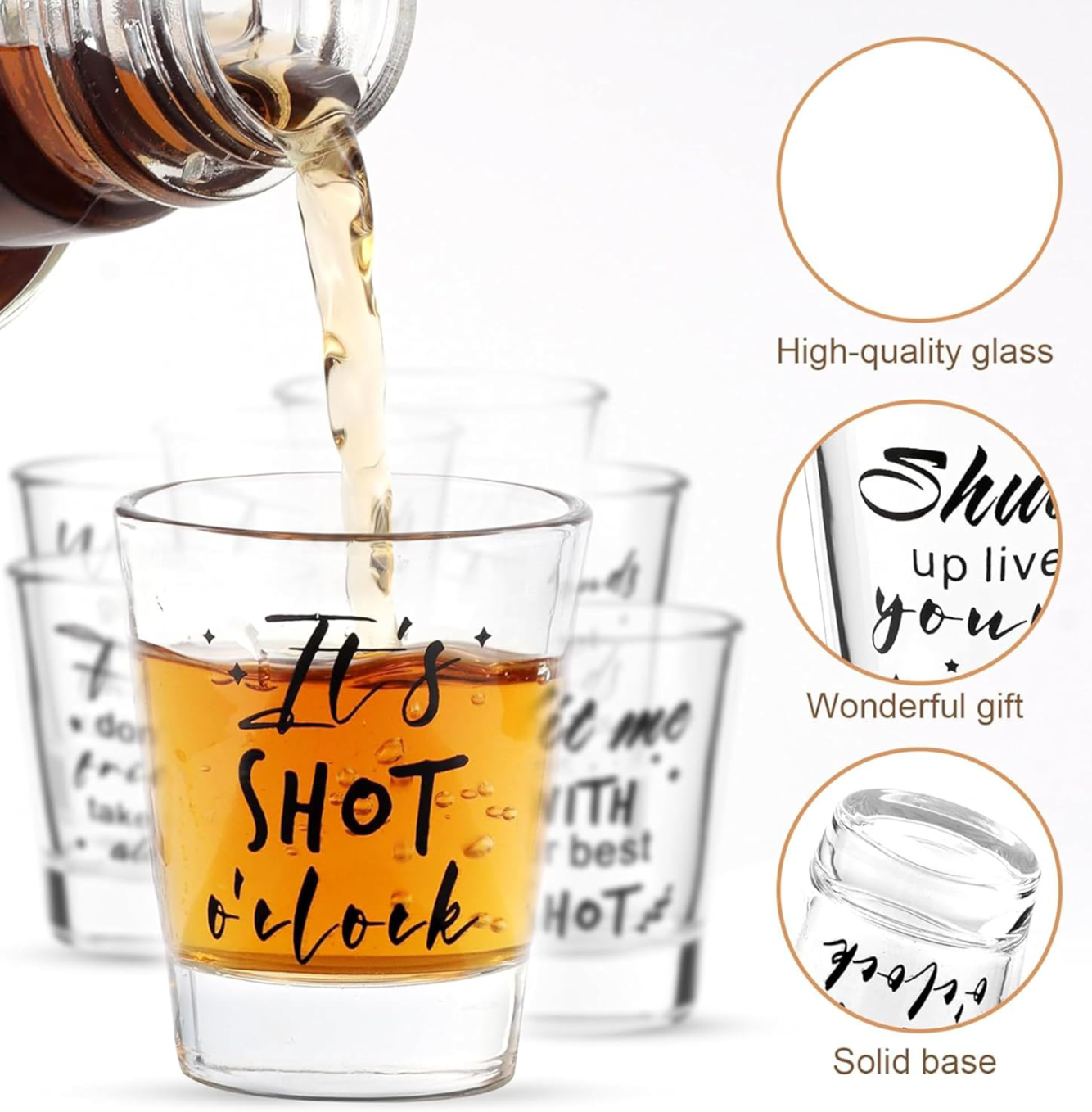 Tequila, Vodka Shot Glasses 1.5oz Shot Clear Glass. UV Printable & Engravable ( Pack of 2 ) - Image 4