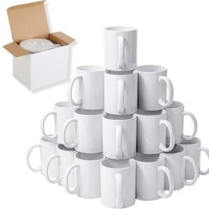 Sublimation Mugs 11oz Blank Plain White Large Handle Coffee Mug with Gift Boxes, AAA Grade White Mug